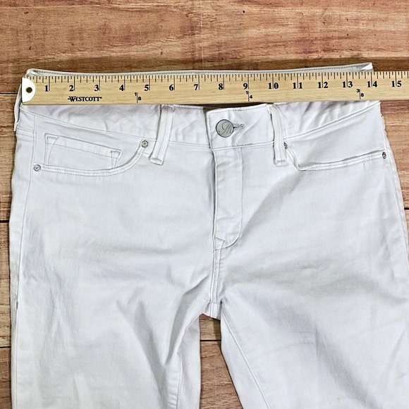 Mavi Women's Adriana Ankle Mid Rise Super‎ Skinny Stretch Size 27 White Frayed - Picture 6 of 11